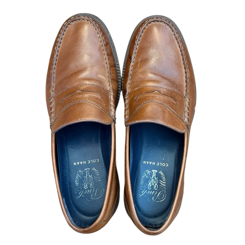 Cole Haan Pinch Maine Classic Penny Loafer Brown Leather Slip-On Prep Shoe 7.5M